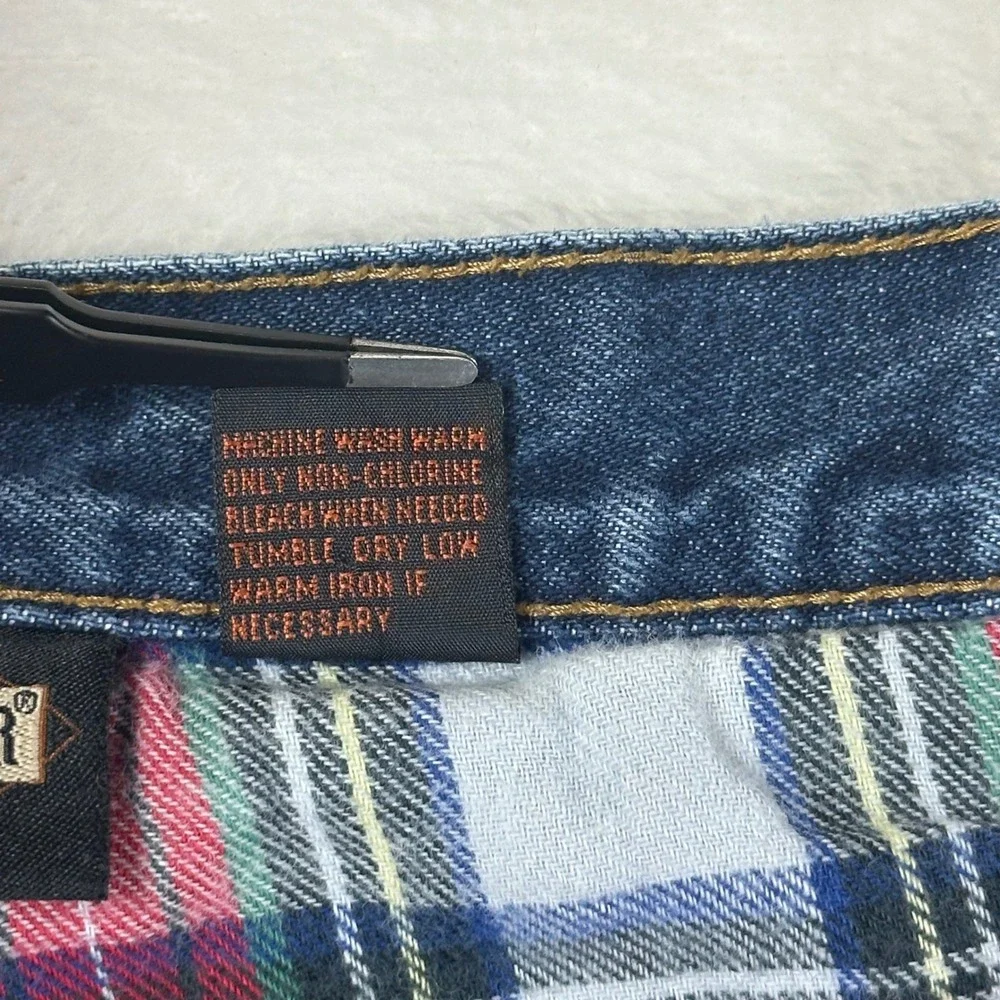 Guide Gear Flannel Lined Jeans Womens 14‎ Blue Straight VTG Plaid Cotton Denim